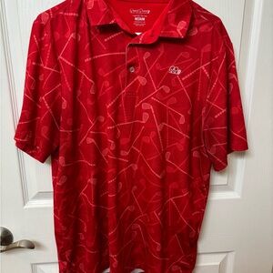 GoodGood Golf Men's American Club Golf Polo Red Size M